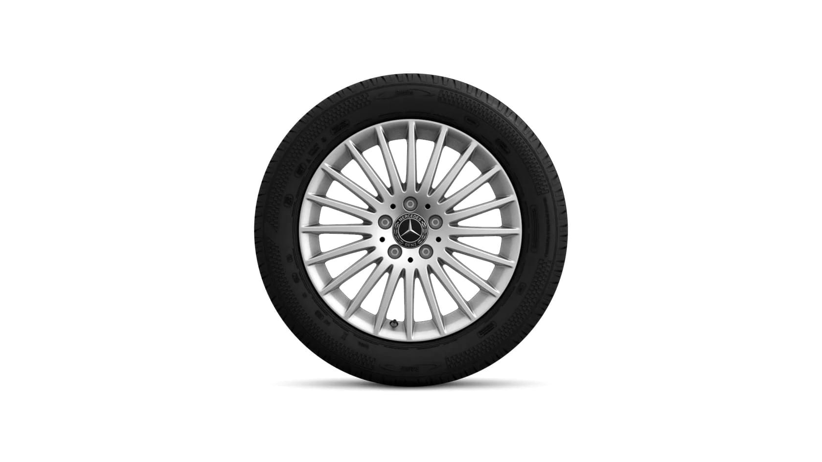 Roți din aliaj ușor de 43,2 cm (17 inch) cu design în 20 de spițe, vopsite argintiu vanadiu